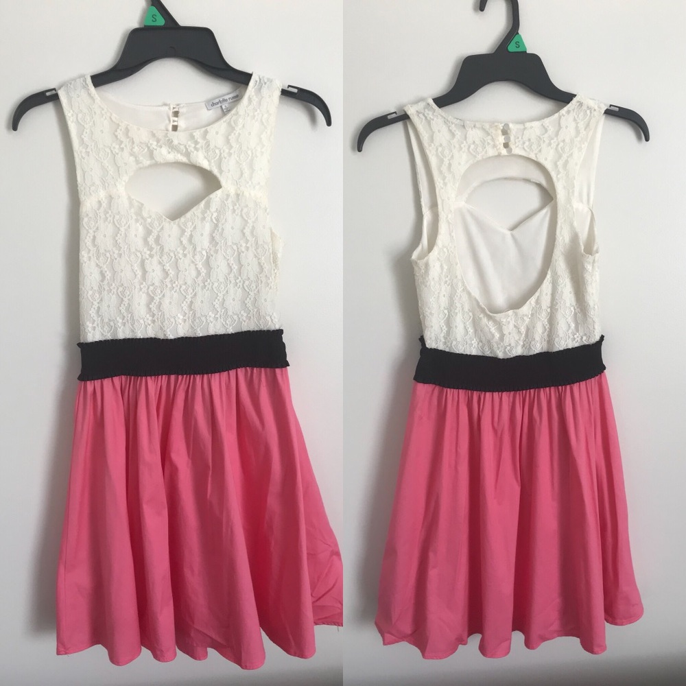 White & pink summer dress
